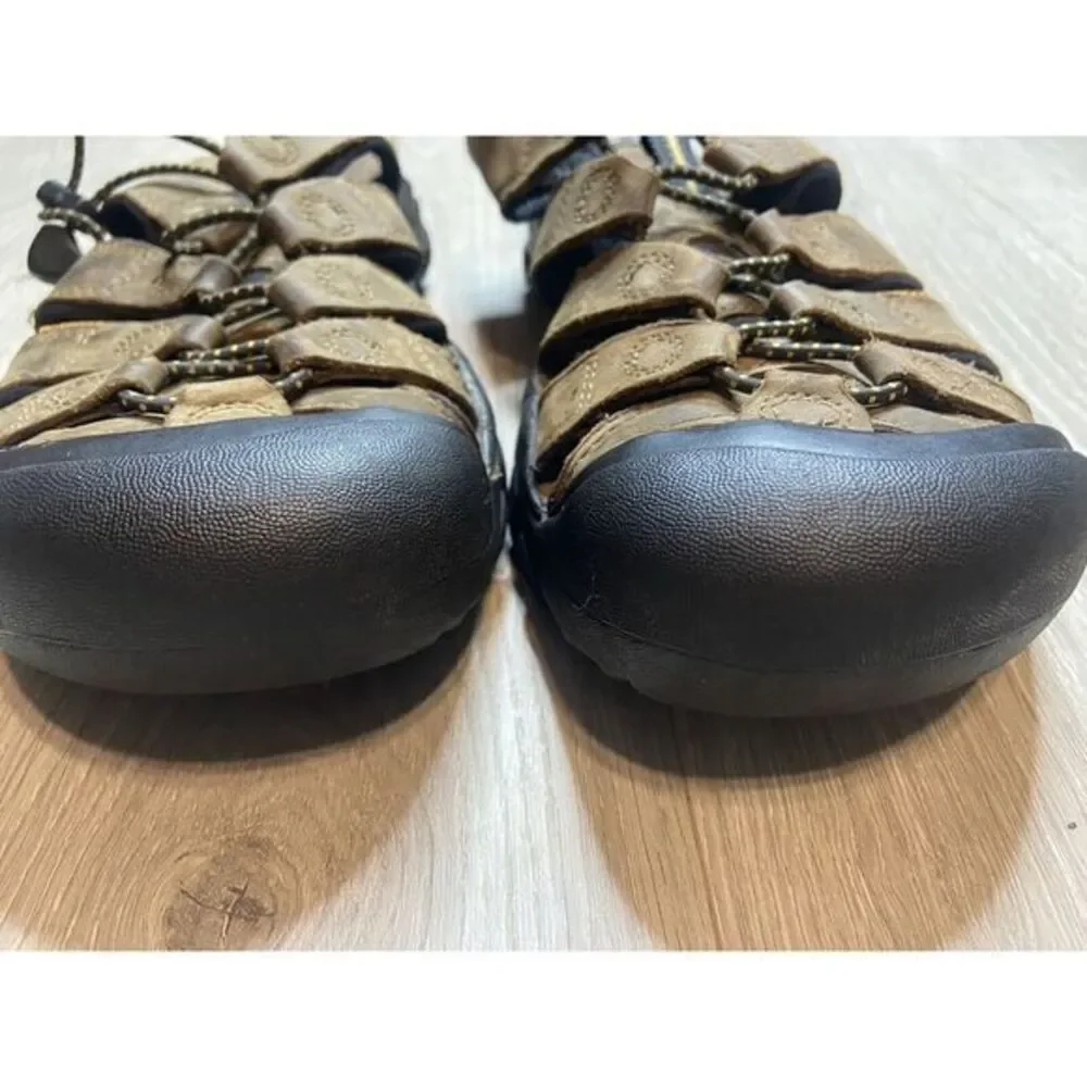 Keen Sandals Bison Leather Waterproof Hiking Fisherman 110220-BISN Men 7.5 Brown